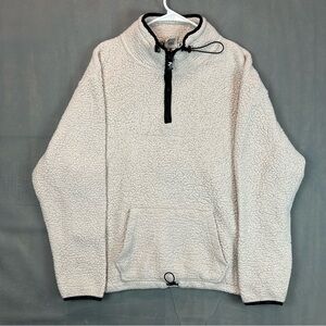 PINK Victoria's Secret Pullover Womens XL Sherpa Fleece Half Zip Cozy Warm